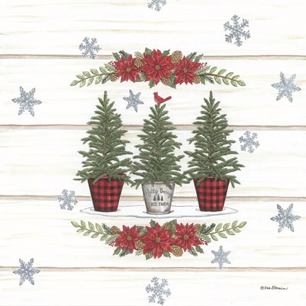 Framed Christmas Tree Trio Print