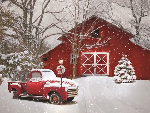 Framed Truck Full of Sleds Print