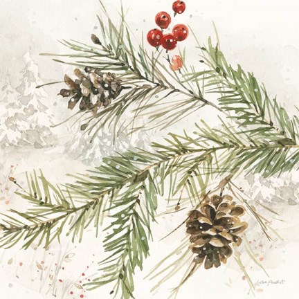 Framed Poinsettia Village V Print