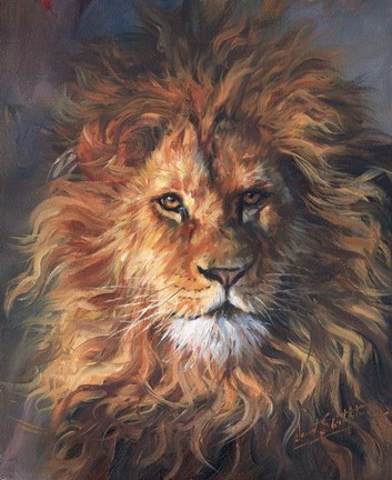 Framed Lion Portrait Print