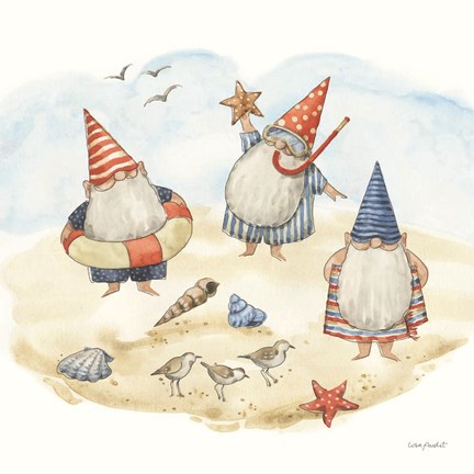 Framed Everyday Gnomes VII-Beach Print