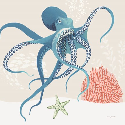 Framed Free As the Ocean II on Sand Print