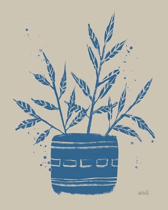 Framed Vallarta Blue Botanical Sketches IX Print