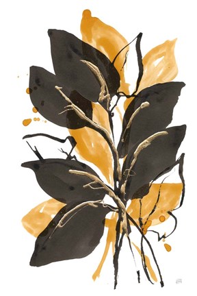 Framed Amber Black and Gold II Print