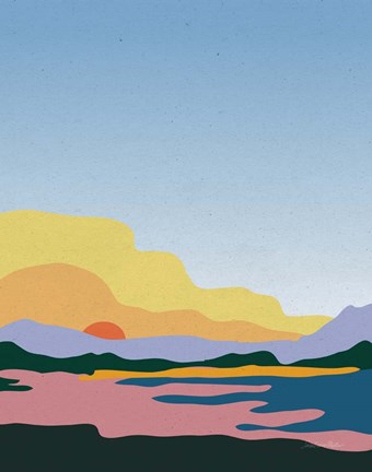 Framed Hills and Valleys III No Clouds Print