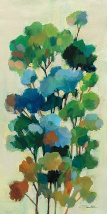 Framed Green Branches II Print