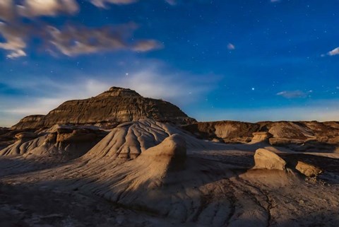 Framed Moonrise, Dinosaur Provincial Park Print