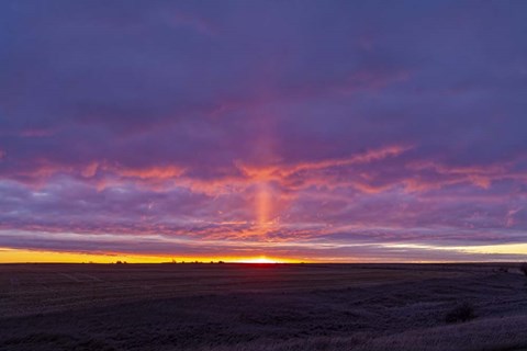 Framed Light Pillar Off the Rising Sun Print