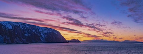 Framed Sunset Over the Sea Cliffs Of Finnkirka, Norway Print