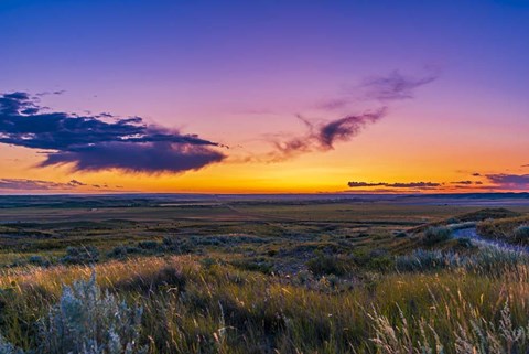 Framed Volcanic Twilight at Grasslands National Park, Canada Print