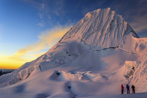 Framed Sunset on Alpamayo Mountain in the Andes Of Peru Print