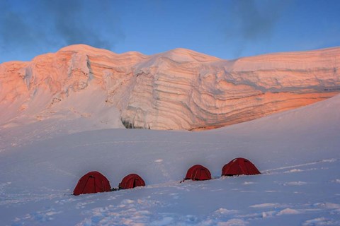 Framed Base Camp at Nevado Alpamayo &amp; Nevado Quitaraju in Peru Print