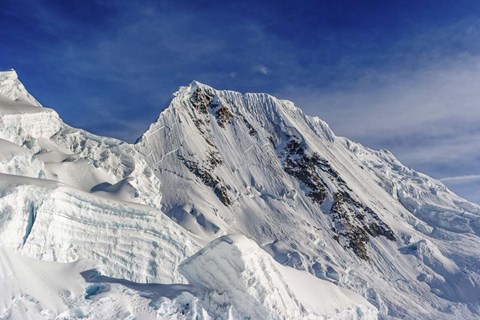 Framed Quitaraju Mountain in the Cordillera Blanca in the Andes Of Peru Print