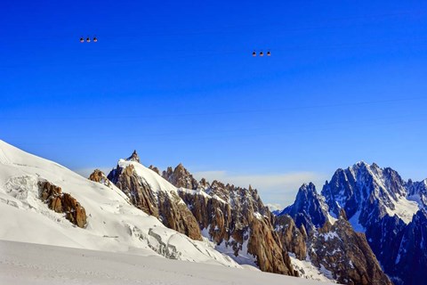 Framed Aiguille Du Plan Seen from La Vallee Blanche, France Print