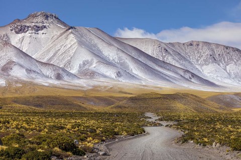 Framed Panoramic View Of the Lascar Volcano Complex in Chile Print