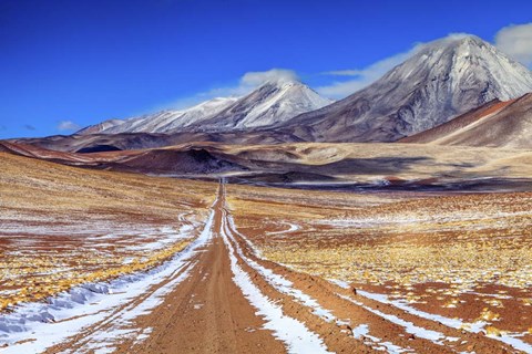 Framed Panoramic View Of the Chiliques Stratovolcano in Chile Print