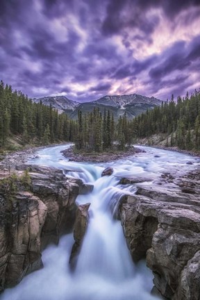 Framed Sunwapta Falls, Jasper National Park, Alberta, Canada Print