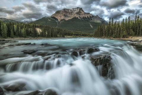 Framed Athabasca Falls,  Jasper National Park Print