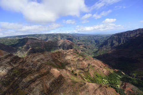 Framed Aerial View Of Waimea Canyon, Kauai, Hawaii Print