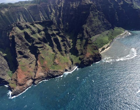 Framed Aerial View Of Na Pali Coast, Kauai, Hawaii Print