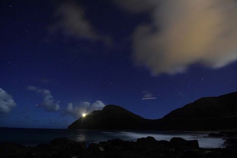 Framed Night Sky in Oahu, Hawaii Print