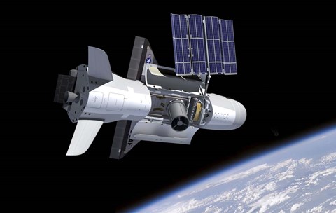 Framed Artist&#39;s Concept of the NASA X-37B Spacecraft in Orbit Print