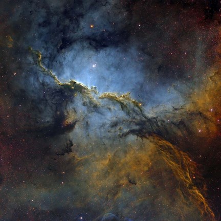 Framed Fighting Dragons Nebula, NGC 6188, in the Constellation Ara Print