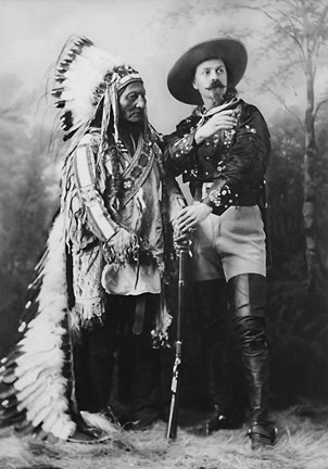 Framed Buffalo Bill and Sitting Bull in 1897 Print