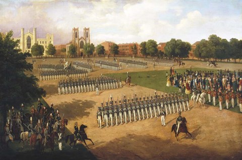 Framed Seventh Regiment assembling for review on Washington Square, New York Print