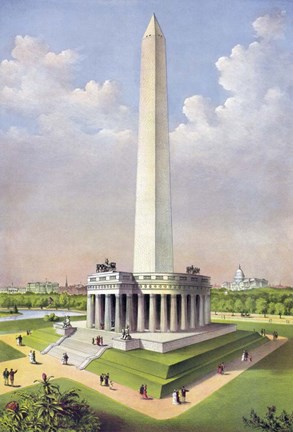 Framed National Washington Monument, circa 1885 Print