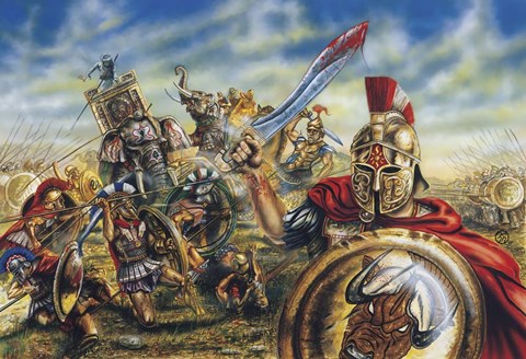 Framed Alexander the Great Generals Print