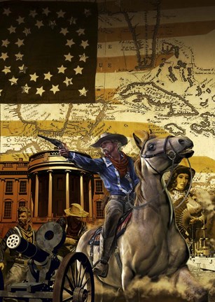 Framed General George Armstrong Custer on a Horse Print