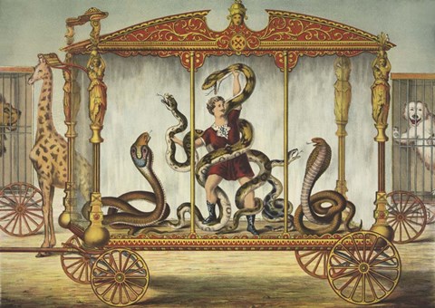 Framed Snake Wagon, circa 1874 Print