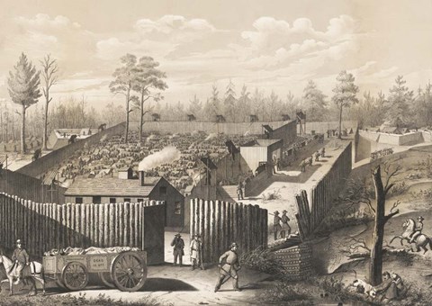 Framed Andersonville Prison Georgia, circa 1864 Print