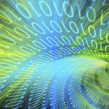 Framed Tunnel of Binary Code Print