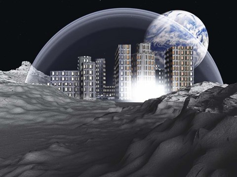 Framed Lunar Colony Print