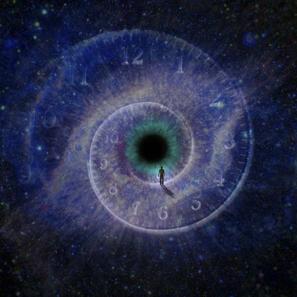 Framed Figure of Man Walking to God's Eye Print