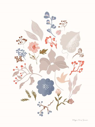 Framed Fleurette II Print