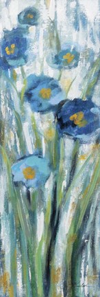 Framed Tall Blue Flowers I Print