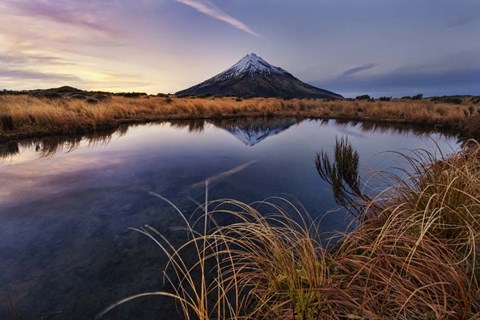 Framed Mount Taranaki: Morning Breeze Print