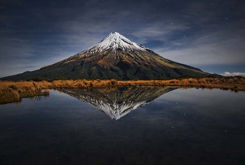 Framed Mount Taranaki - A Starry Night Print