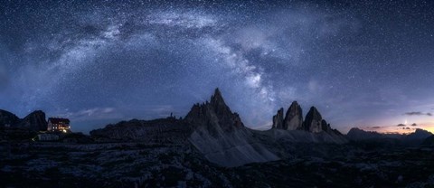 Framed Stars in the Dolomites Print