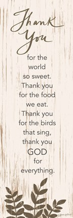 Framed Thank You Prayer Print