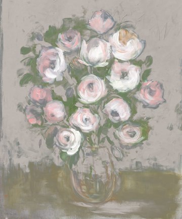 Framed Painterly Pink Posies Print