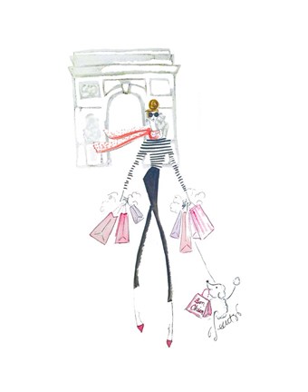 Framed Paris Shopping Print