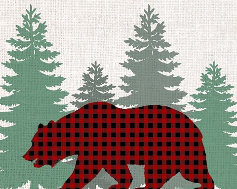 Framed Bear Plaid Print