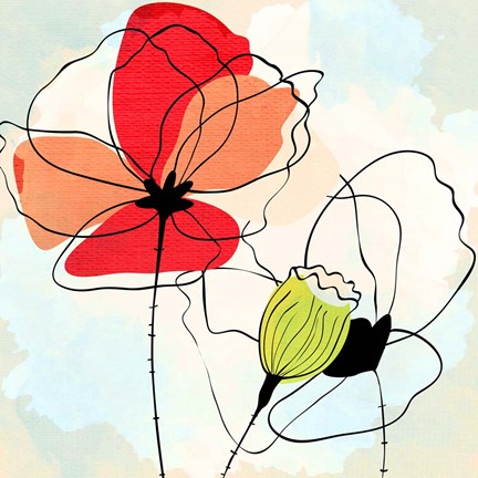 Framed Poppy Square 1 Print