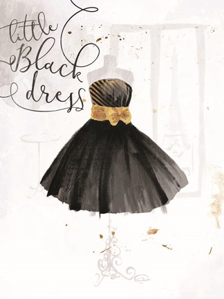 Framed Little Black Gold Dress Print