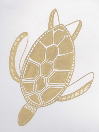 Framed Golden Sea Turtle Print