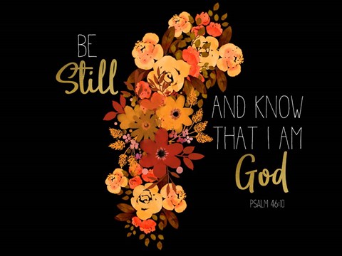 Framed Be Still Spice floral v2 Print